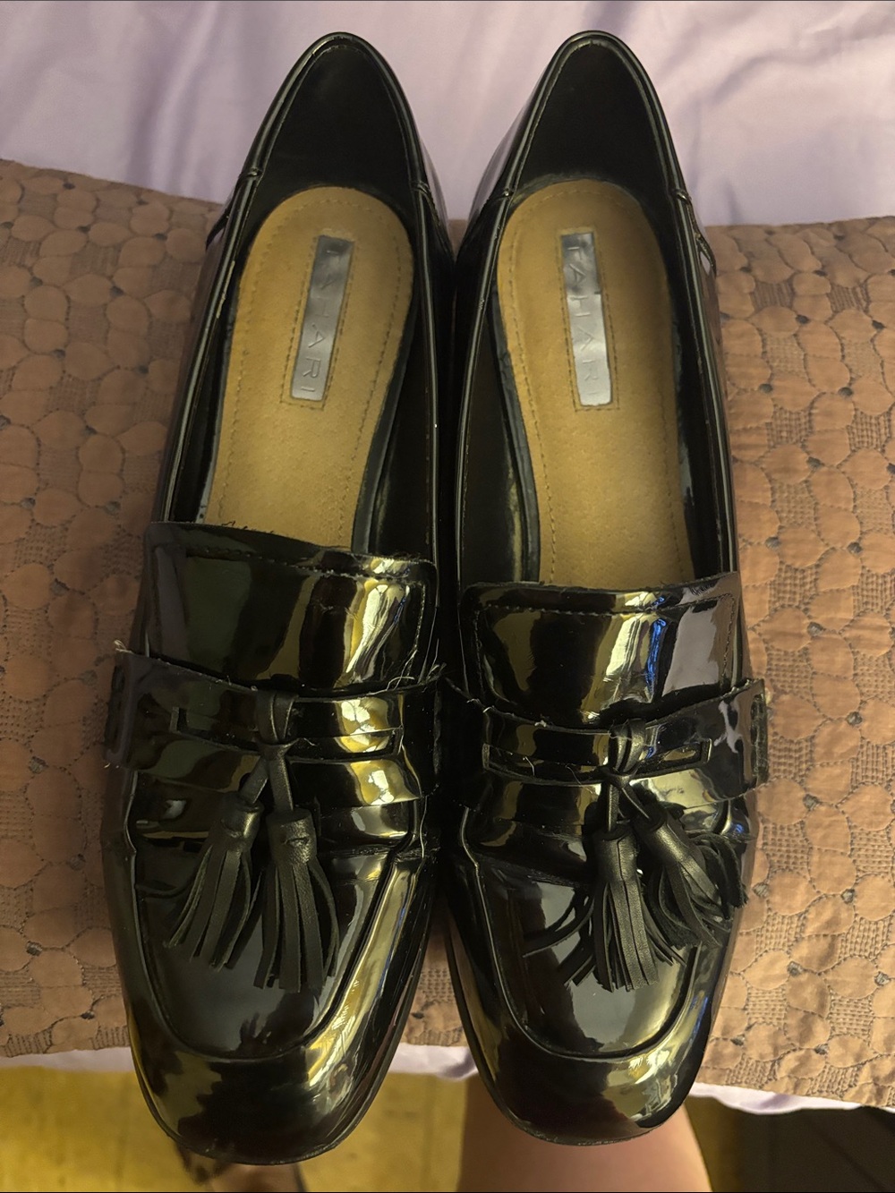 Tahari Patent Tassel Loafers - Black